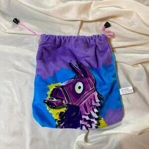 Fortnite Llama - Small Cloth Drawstring Bag Purple Blue Yellow
